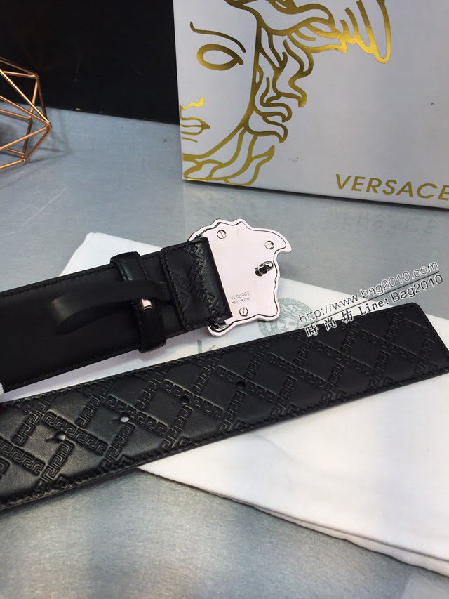 VERSVE男士皮帶 範思哲希臘回紋壓花腰帶  jjp1948